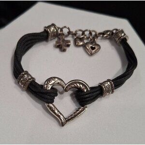 Brighton Heritage Silver Plated Heart Bracelet-EUC